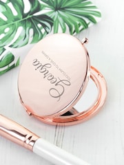 Personalised Round Compact Mirror by Treat Republic - Image 1 of 5