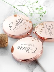 Personalised Round Compact Mirror by Treat Republic - Image 3 of 5