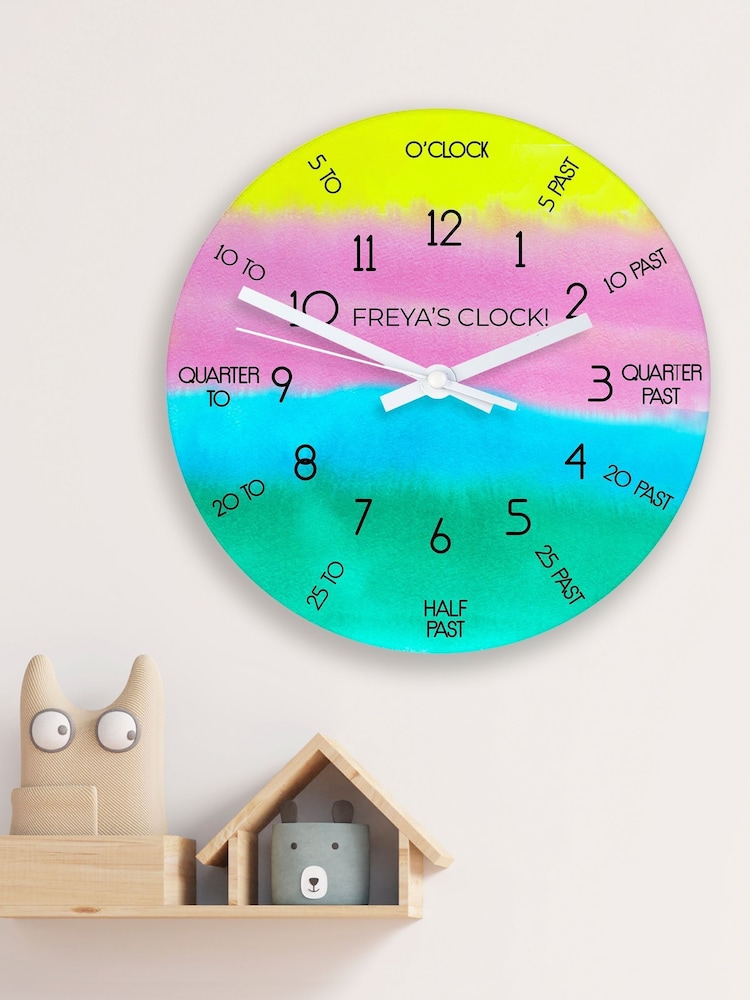 Personalised Childrens Wall Clock by Treat Republic - Image 1 of 4