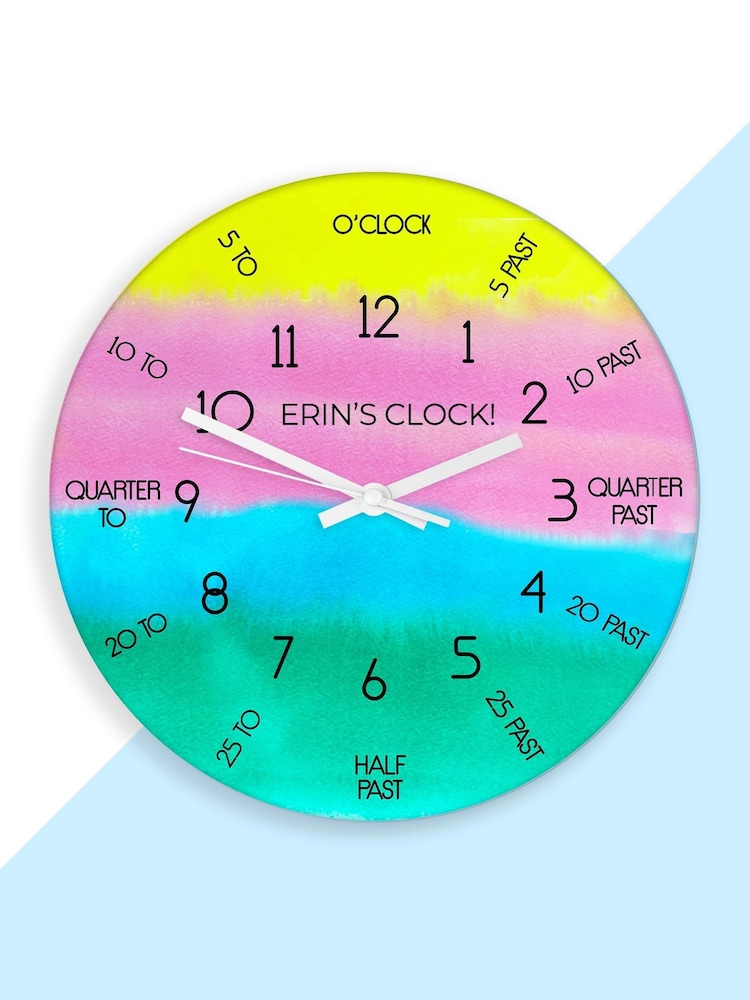 Personalised Childrens Wall Clock by Treat Republic - Image 2 of 4