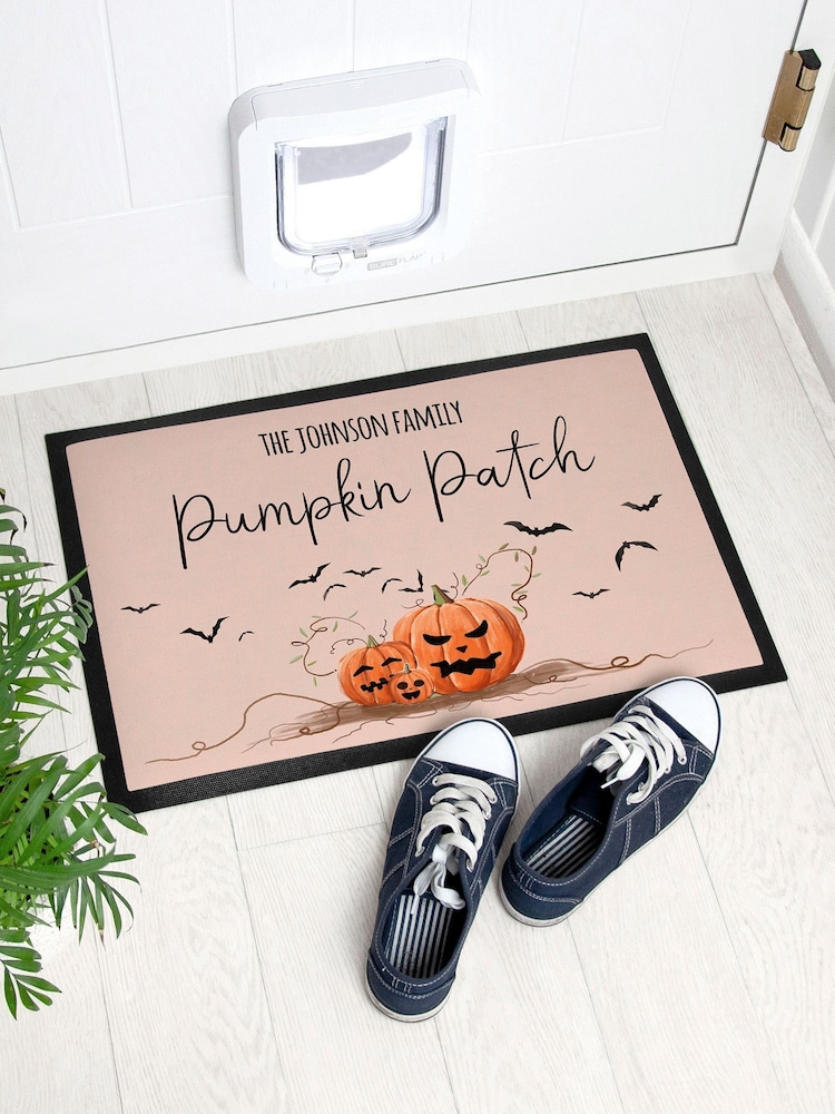 Personalised Halloween Pumpkin Patch Indoor Doormat by Treat Republic - Image 1 of 4