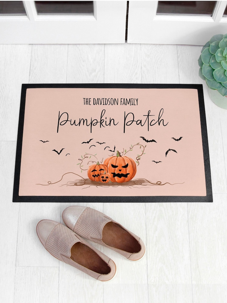 Personalised Halloween Pumpkin Patch Indoor Doormat by Treat Republic - Image 2 of 4