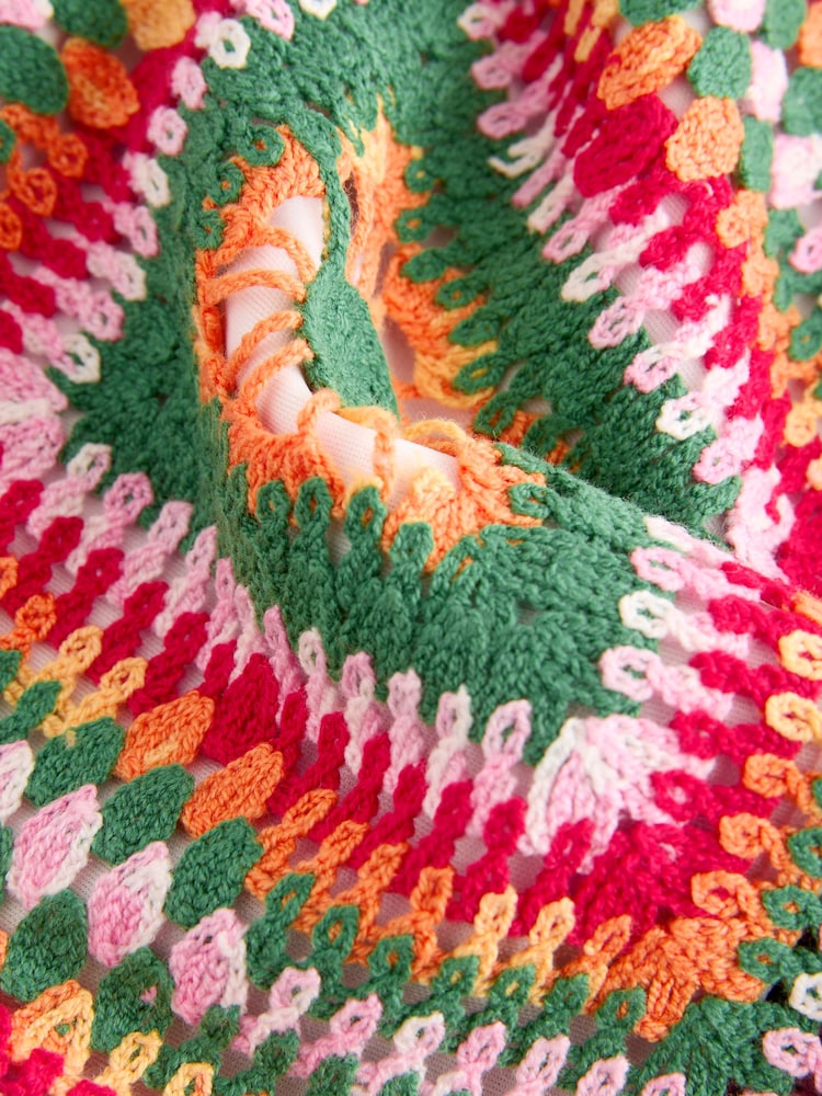 Bright Multi Square Crochet Shorts with Cotton - Image 8 of 8