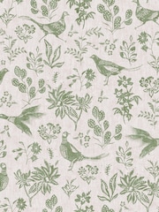 Joules Linen or Green Pheasant Print Linen/Green A4 Wallpaper Sample - Image 2 of 4