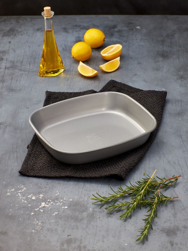 Stellar James Martin Grey Bakers Collection 25x22cm Non-Stick Roasting Tray - Image 1 of 3