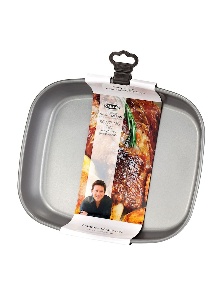 Stellar James Martin Grey Bakers Collection 25x22cm Non-Stick Roasting Tray - Image 3 of 3