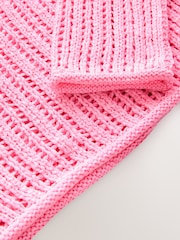 Pink Fluro Stitchy Off The Shoulder Flare Sleeve Jumper - Image 8 of 8