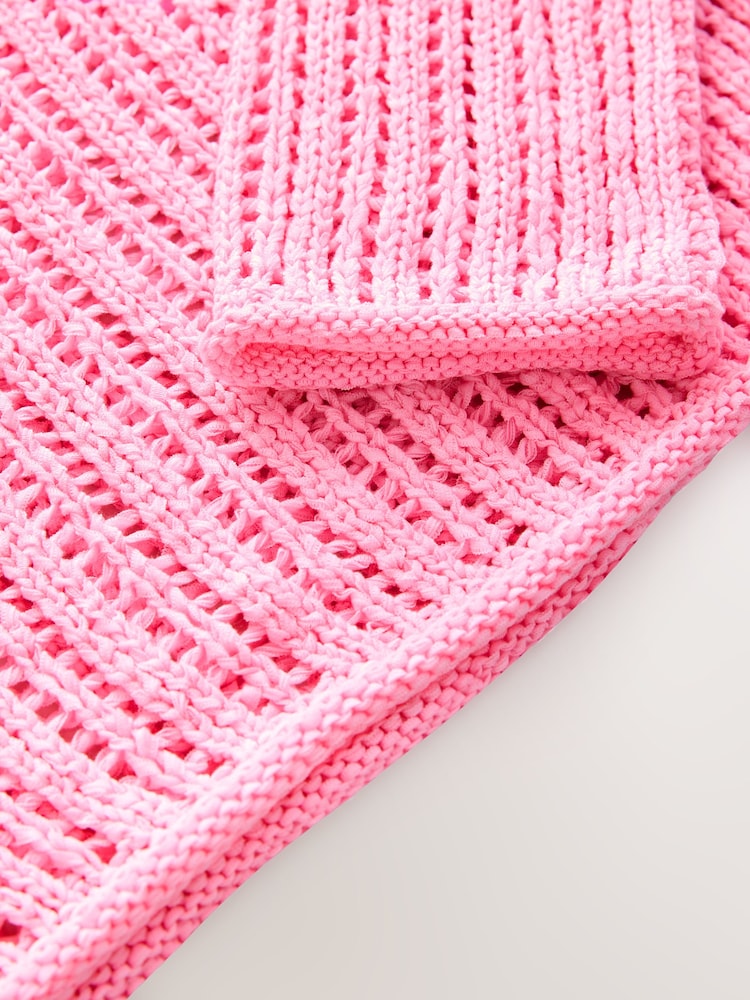 Pink Fluro Stitchy Off The Shoulder Flare Sleeve Jumper - Image 8 of 8