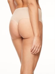 Телесный - Chantelle Soft Stretch Seamless One Size High Waisted 100% Cotton Thong - Image 2 of 3