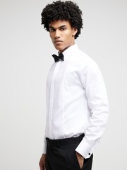 River Island White Slim Fit Formal Long Sleeve 100% Cotton Shirt - Image 2 of 4