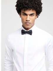River Island White Slim Fit Formal Long Sleeve 100% Cotton Shirt - Image 3 of 4