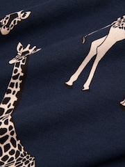 Chelsea Peers Blue Kids Cotton Giraffe Print Long Pyjama Set - Image 3 of 3