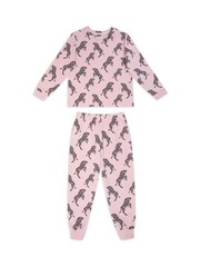 Chelsea Peers Pink Kids Organic Cotton Jumping Zebra Print Long Pyjama Set - Image 2 of 4