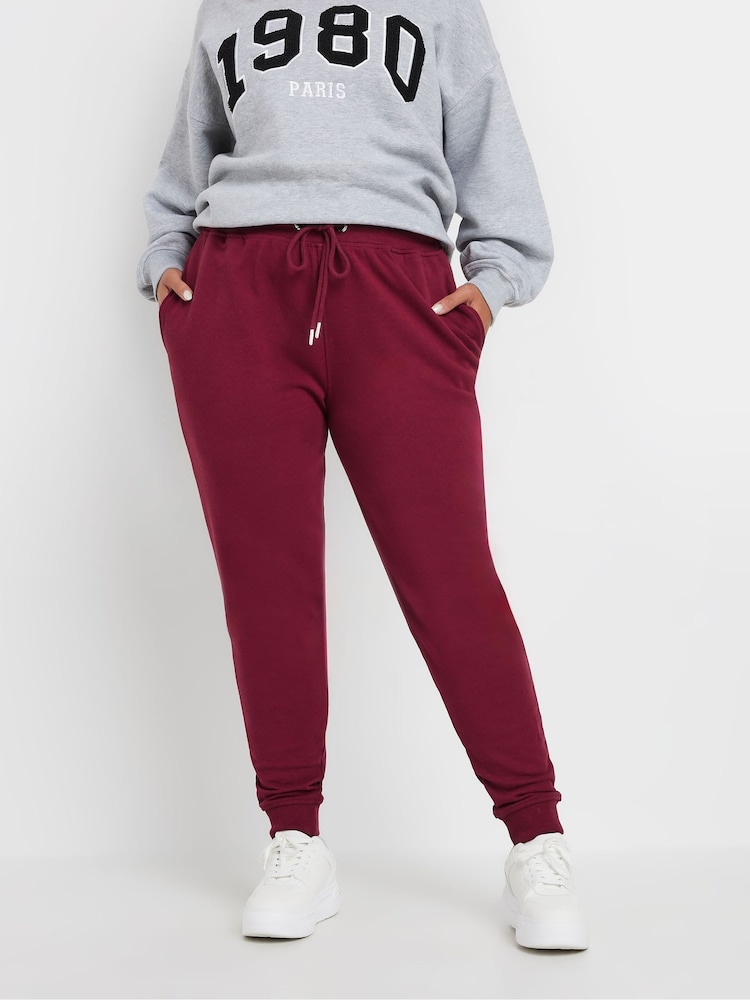 Yours Curve Red Elasticated Joggers - Image 1 of 5