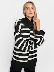 Long Tall Sally Black Mono Cut About Stripe Jumper - Image 1 of 4