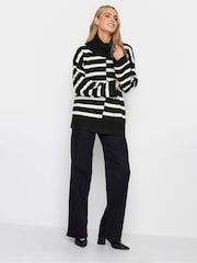 Long Tall Sally Black Mono Cut About Stripe Jumper - Image 2 of 4
