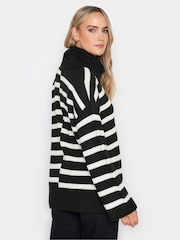Long Tall Sally Black Mono Cut About Stripe Jumper - Image 3 of 4