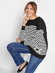 Long Tall Sally Black Mono Star Stripe Jumper - Image 4 of 4