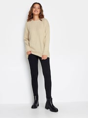Long Tall Sally Natural Cable Funnel Neck Jumper - Image 2 of 4
