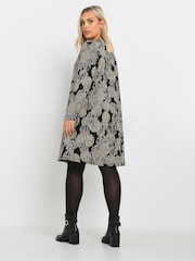 Yours Curve Black Print Dress - Image 3 of 5