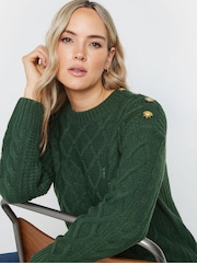 Long Tall Sally Green Button Cable Jumper - Image 4 of 5