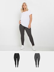Yours Curve Grey Leggings 2 Pack - Image 1 of 8