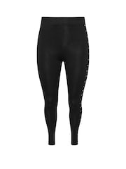 Yours Curve Black Diamante Studded Side Stripe Leggings - Image 6 of 6