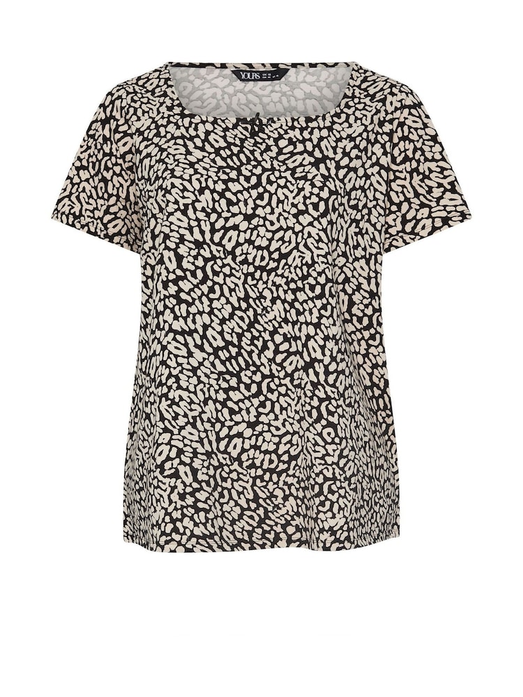 Yours Curve Natural Leopard Printed T-Shirt - Image 5 of 5