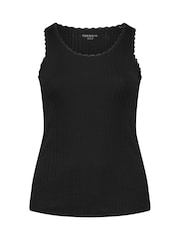 Yours Curve Black Pointelle Thermal Vest - Image 5 of 5