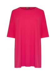 Yours Curve Pink Ribbed T-Shirt - Image 5 of 5