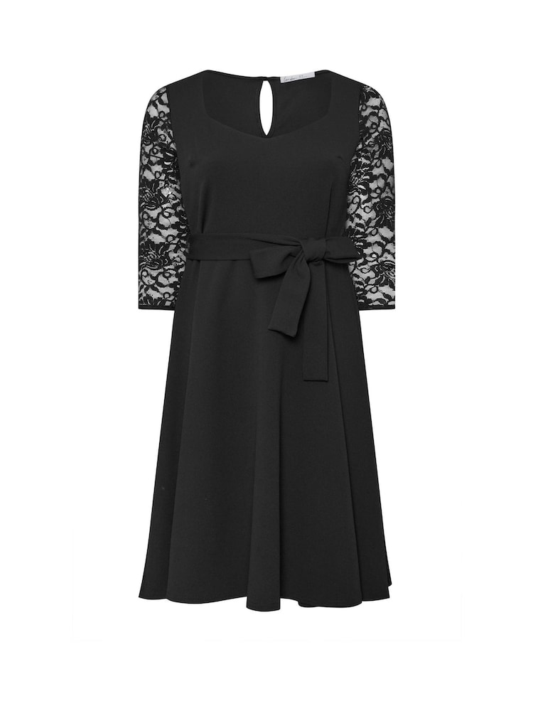 Yours Curve London Skaterkleid mit Pailletten und Spitzenärmeln - Bild 5 von 5 Yours Curve London Skaterkleid mit Pailletten und Spitzenärmeln - Bild 5 von 5