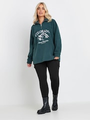Yours Curve Black Cargo Pocket Ponte Leggings - Image 2 of 5