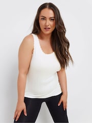 Yours Curve White Pointelle Thermal Vest - Image 1 of 5
