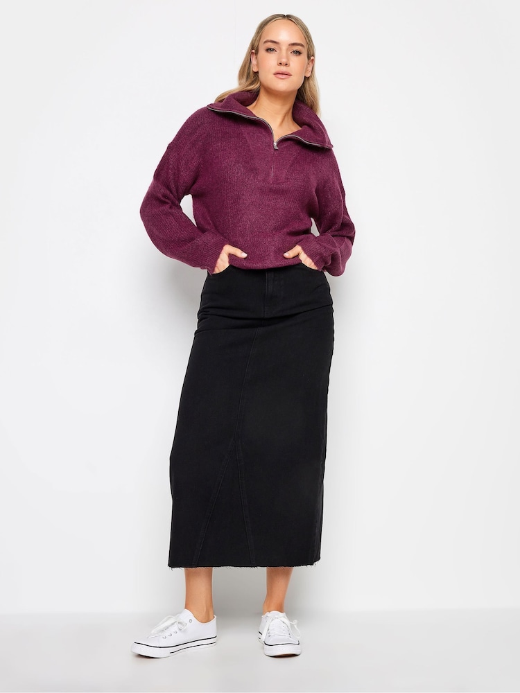 Long Tall Sally Purple Front Funnel Neck Jumper - Image 2 of 4