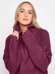 Long Tall Sally Purple Front Funnel Neck Jumper - Image 4 of 4