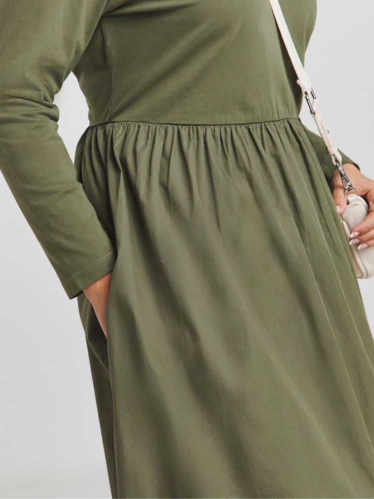 Simply Be Green Midaxi Jersey Dance Dress - Image 4 of 4