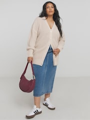 Simply Be Natural Boyfriend Waffle Cardigan - Image 3 of 4