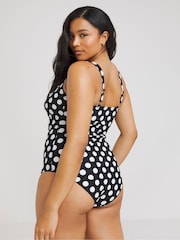 Simply Be Turquoise/Spot Print Magisculpt 2 Pack Swimsuits - Image 2 of 7