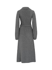 Pour Moi Silver Emily Sparkle V-Neck Tie Waist Midi Dress - Image 4 of 4