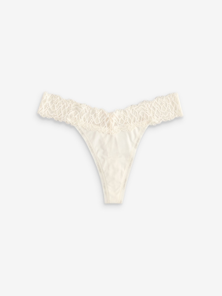 Calvin Klein White Logo Thong - Image 5 of 5