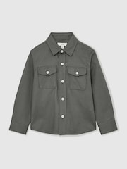 Reiss Sage Whisper 9-13 yrs Twin Pocket Textured Overshirt - Image 2 of 4