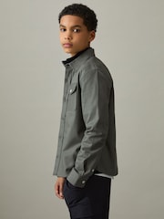 Reiss Sage Whisper 9-13 yrs Twin Pocket Textured Overshirt - Image 3 of 4