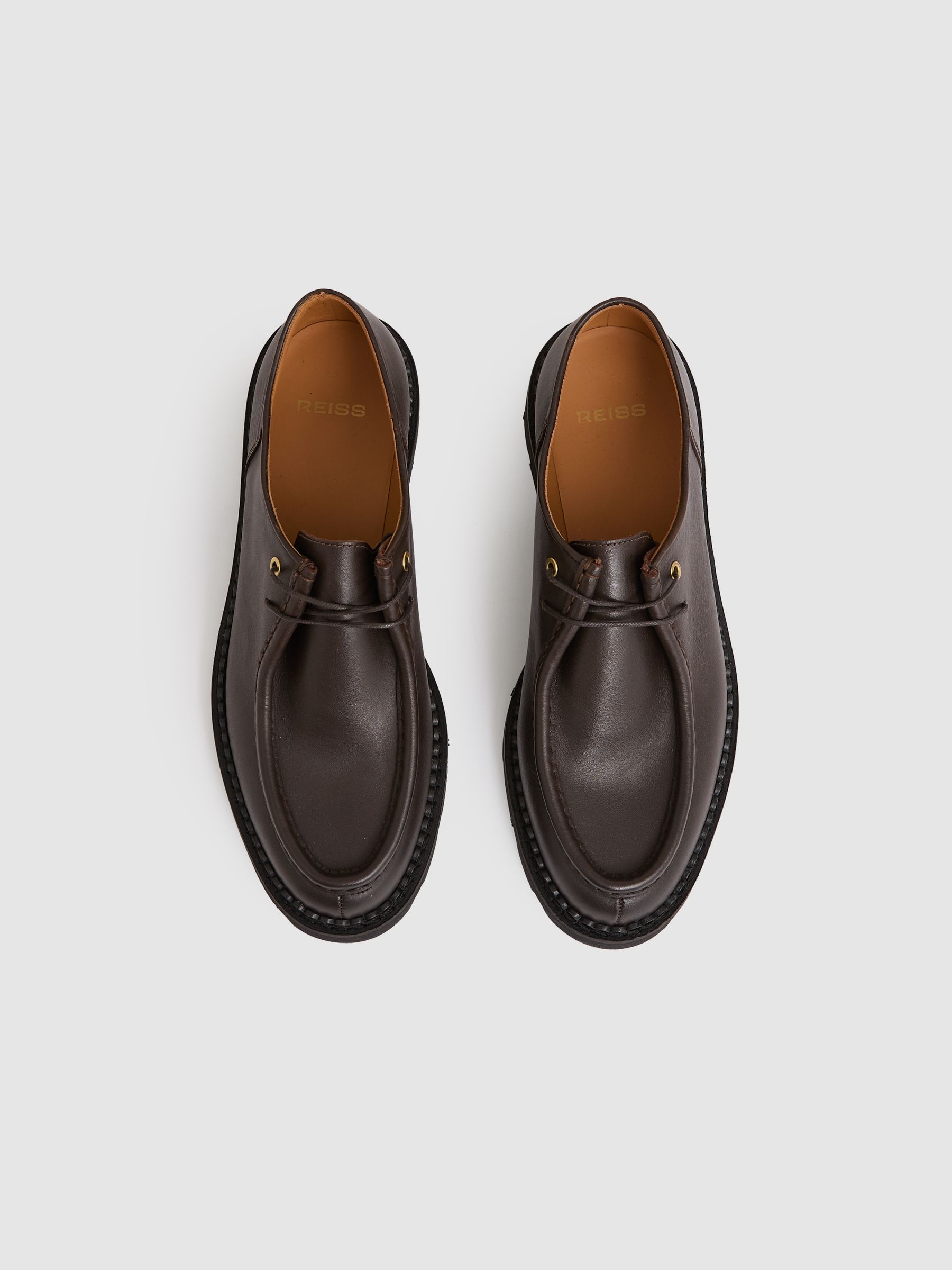 Next：日本 ダークブラウン - Reiss Hatton レザー モカシントゥ