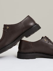 Reiss Dark Brown Hatton Leather Moccasin-Toe Lace-Up Shoes - Image 4 of 6