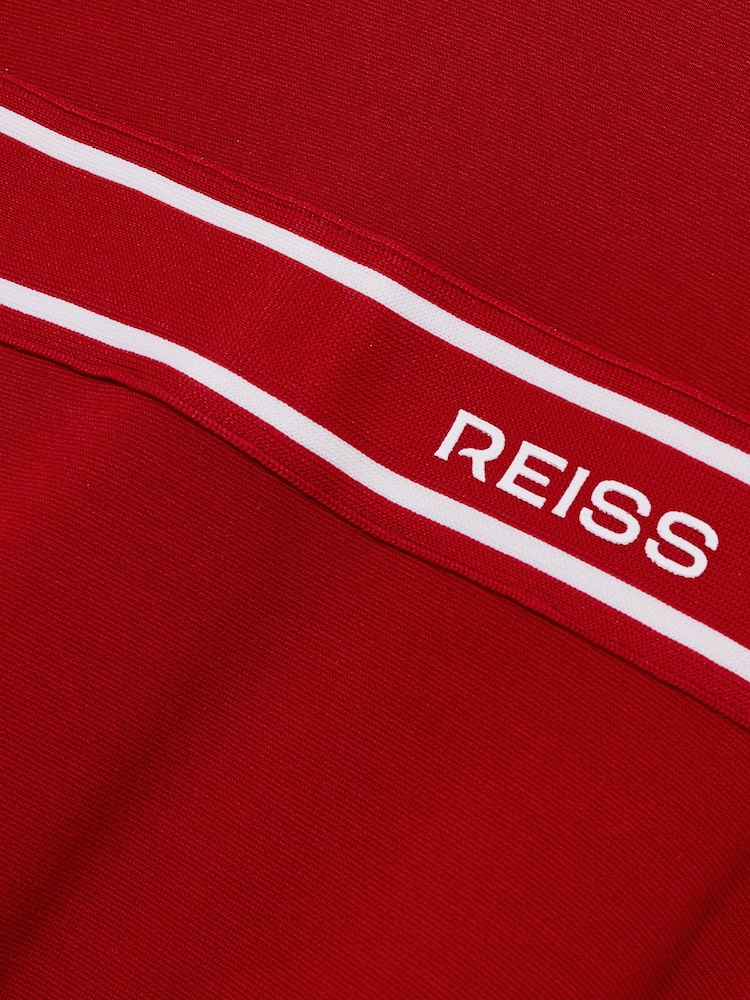 Reiss Red Lowri 9-13 yrs Interlock-Jersey Logo-Waistband Dress - Image 4 of 4