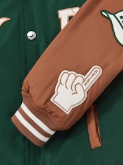 Reiss Green/Tobacco Brown Wells 3-9 yrs Home-Run Colourblock Bomber Jacket - Image 5 of 5