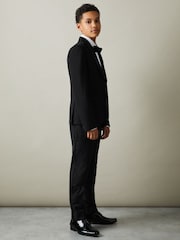 Reiss Black Knightsbridge Wool-Blend Single-Breasted Tuxedo Jacket - Image 3 of 4