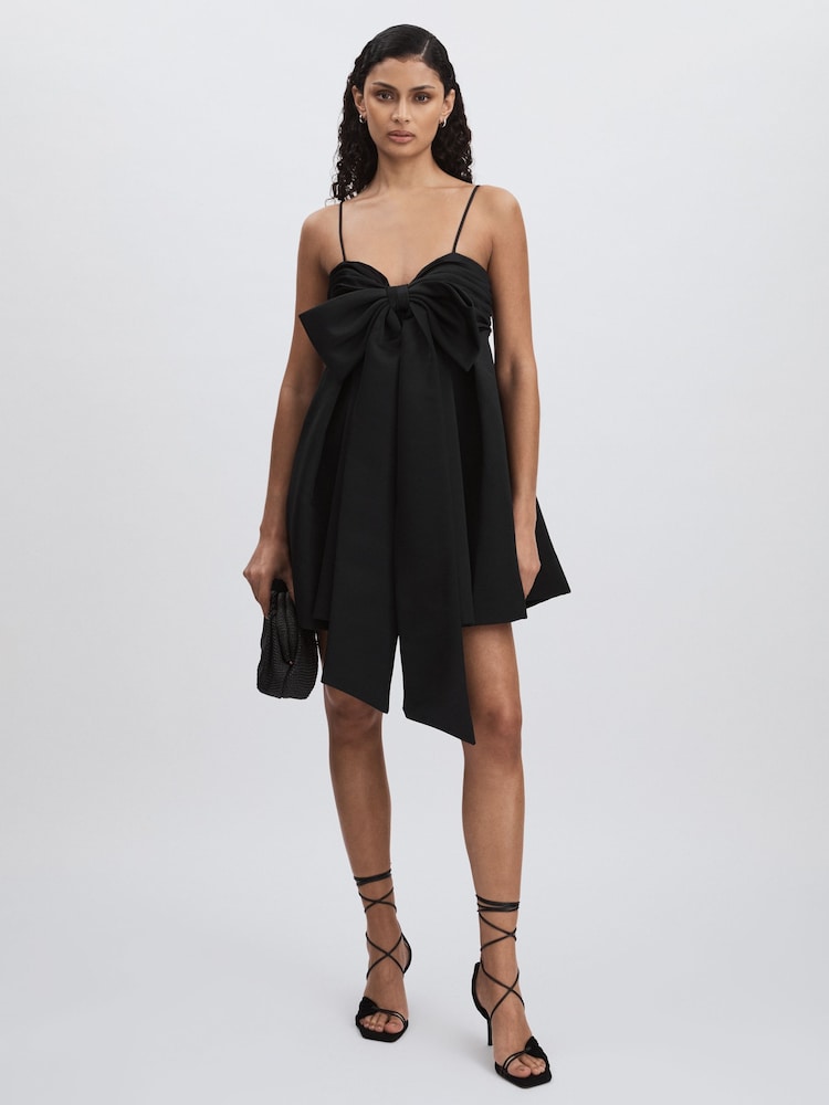 Amur Satin Babydoll Bow Dress - Image 1 of 6