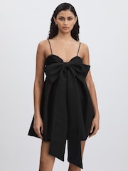 Amur Satin Babydoll Bow Dress - Image 3 of 6