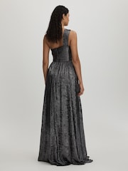Amur Metallic One Shoulder Maxi Dress - Image 4 of 5